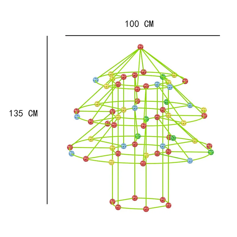 Christmas Tree Bead Tent Game Children Fort Building Kit