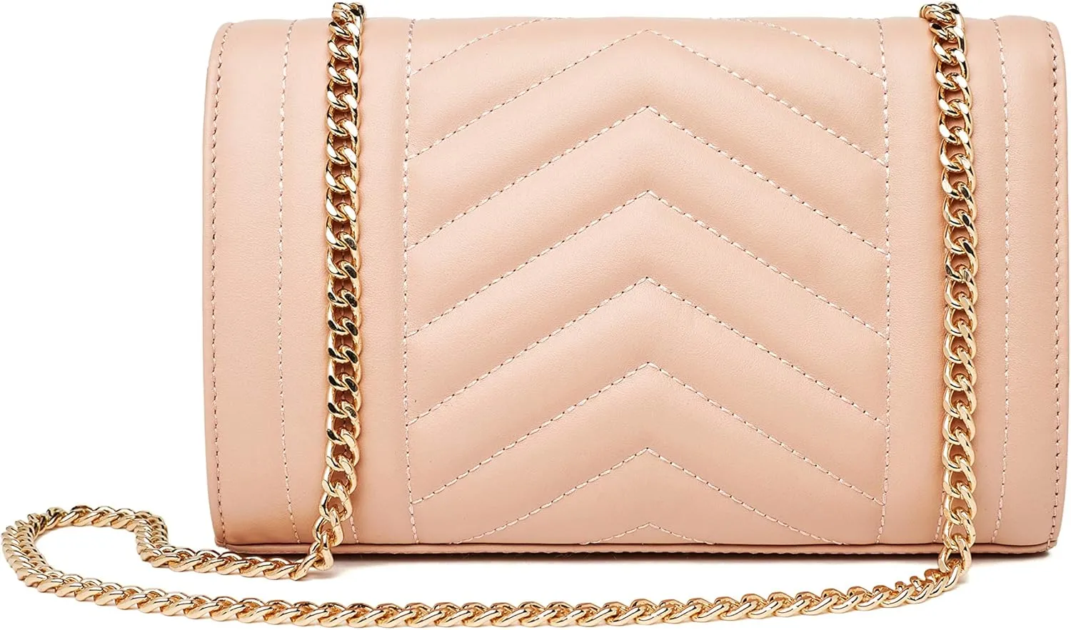 Chrysansmile Clutch Purses for Women Genuine Leather Crossbody Bags Fashion Quilted Womens Handbags with Chain