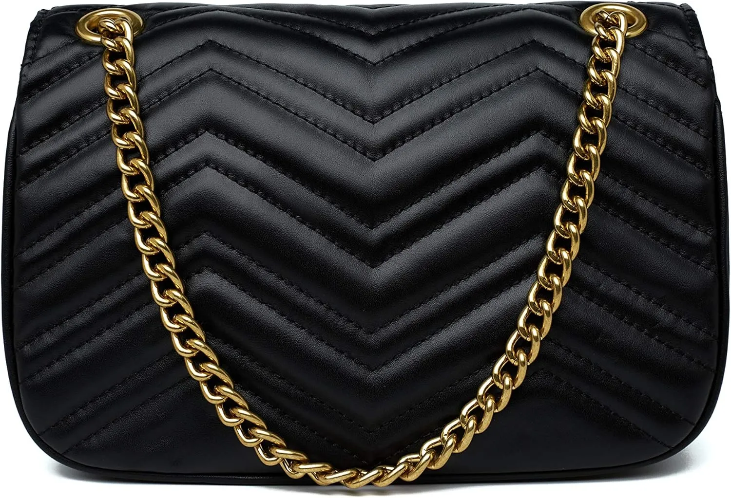 Chrysansmile Quilted Crossbody Bags Genuine Leather Clutch Purses Women's Shoulder Handbags With Chain