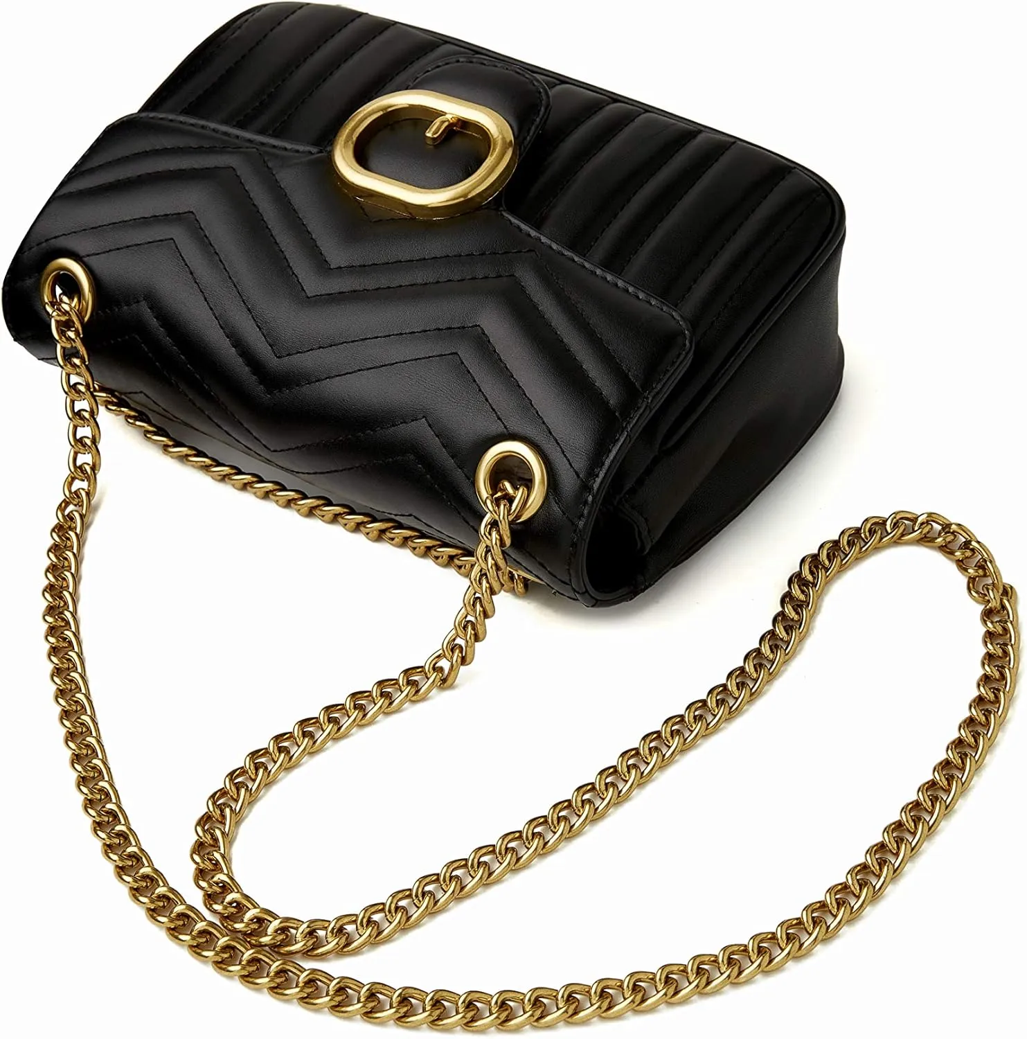 Chrysansmile Quilted Crossbody Bags Genuine Leather Clutch Purses Women's Shoulder Handbags With Chain