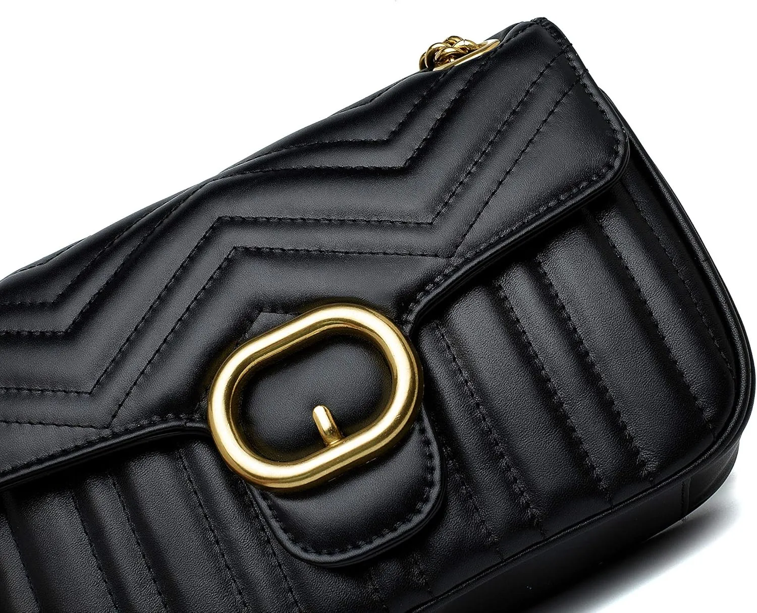 Chrysansmile Quilted Crossbody Bags Genuine Leather Clutch Purses Women's Shoulder Handbags With Chain