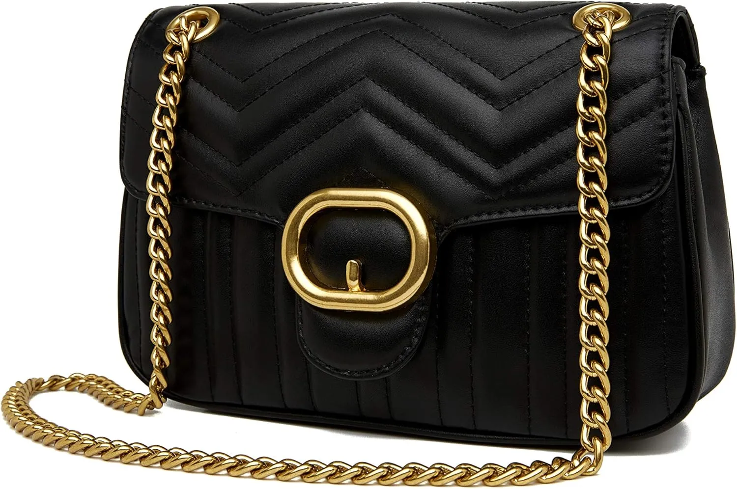 Chrysansmile Quilted Crossbody Bags Genuine Leather Clutch Purses Women's Shoulder Handbags With Chain
