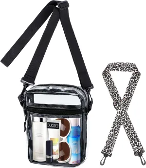 Clear Bag Stadium Approved, TPU Clear Purses Inside Pocket，Crossbody Bag Adjustable Strap for Concert，Sporting Events