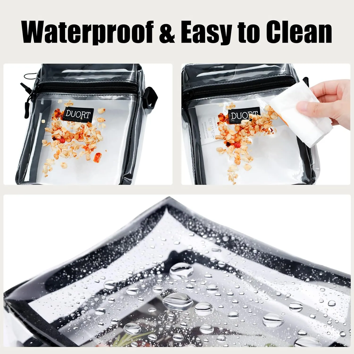 Clear Bag Stadium Approved, TPU Clear Purses Inside Pocket，Crossbody Bag Adjustable Strap for Concert，Sporting Events