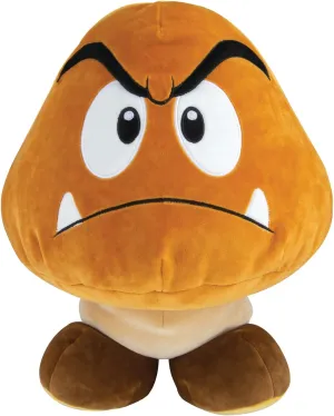 Club Mocchi- Mocchi - Nintendo Super Mario Plush, Collectible Squishy Goomba Plushies - 15 Inch, Brown