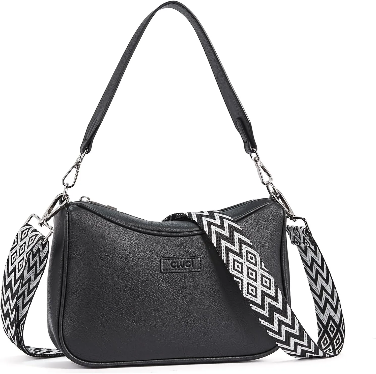 CLUCI Small Crossbody Purses for Women Vegan Leather Crossbody Bags Trendy Shoulder Handbags with 2 Wide Strap