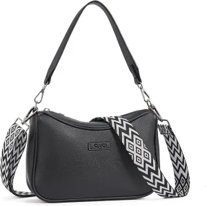 CLUCI Small Crossbody Purses for Women Vegan Leather Crossbody Bags Trendy Shoulder Handbags with 2 Wide Strap