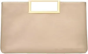 Clutch Purse for Women Trendy Nude Clutch Purse PU Leather Evening Bag Formal Envelope Handbag Tote Bag for Wedding Cocktail