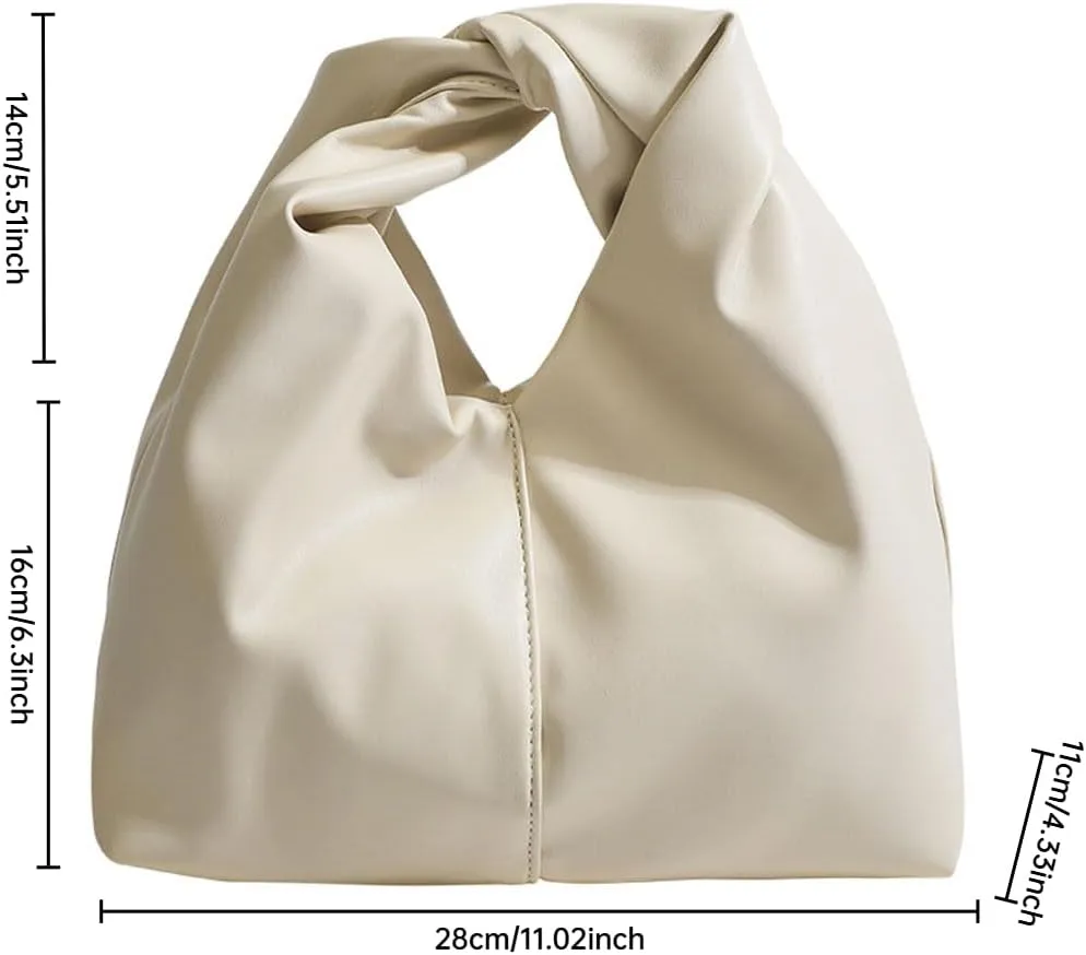 Clutch Purses for Women Cloud Bag Dumpling Bag Ruched Hobo Knotted Handbag Soft Pu Faux Leather Bag Y2k Purse Trendy