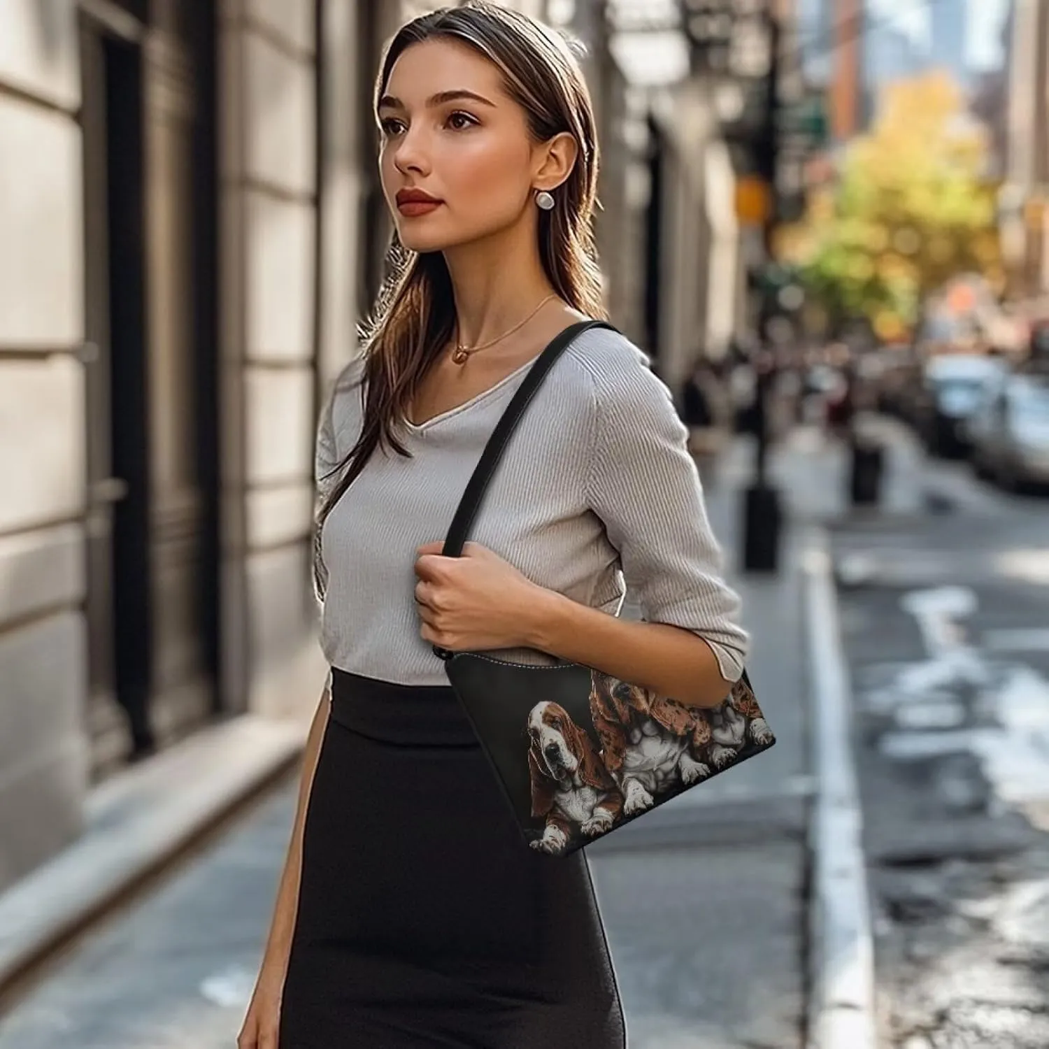 Clutch Tote Handbags Leather Shoulder Purses for Women Lady Crescent Underarm Purse with Inner Pocket