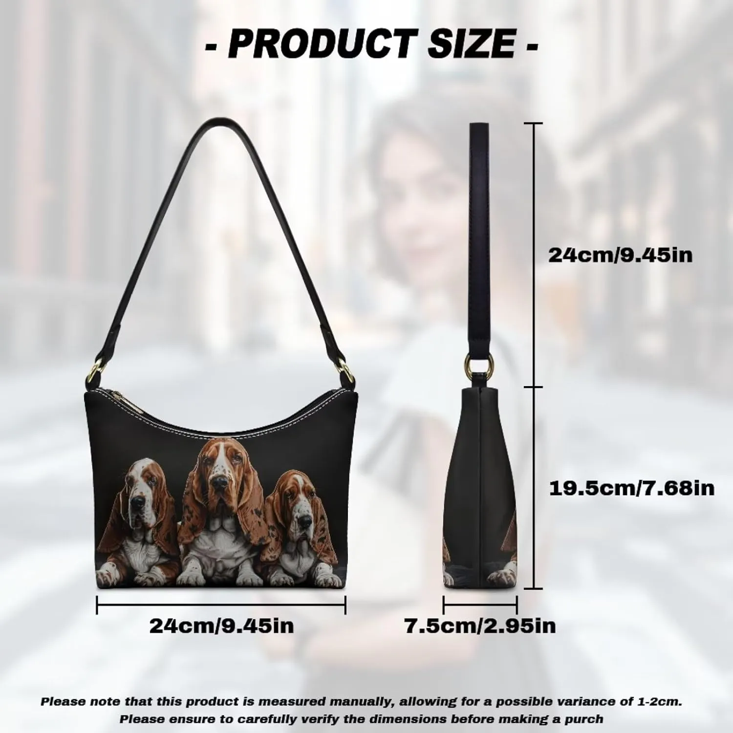 Clutch Tote Handbags Leather Shoulder Purses for Women Lady Crescent Underarm Purse with Inner Pocket