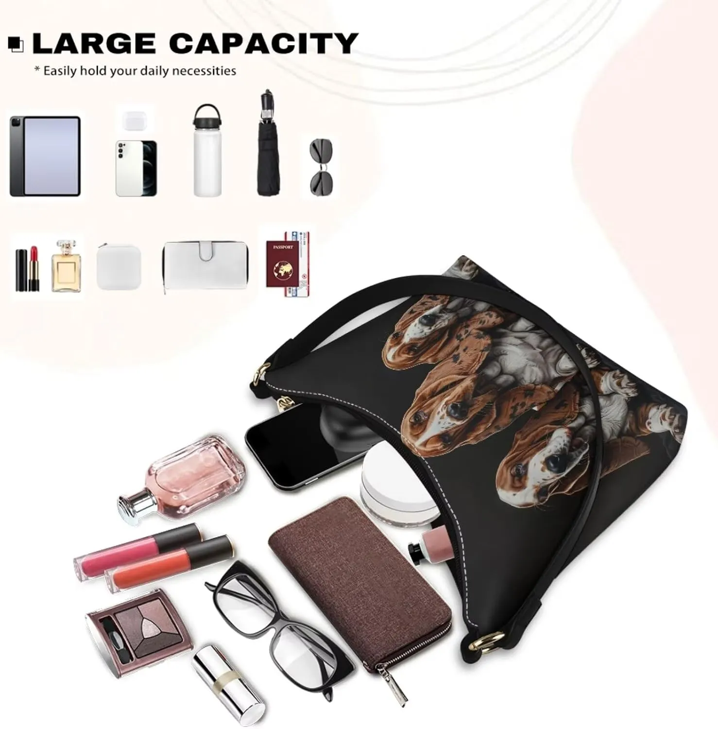 Clutch Tote Handbags Leather Shoulder Purses for Women Lady Crescent Underarm Purse with Inner Pocket