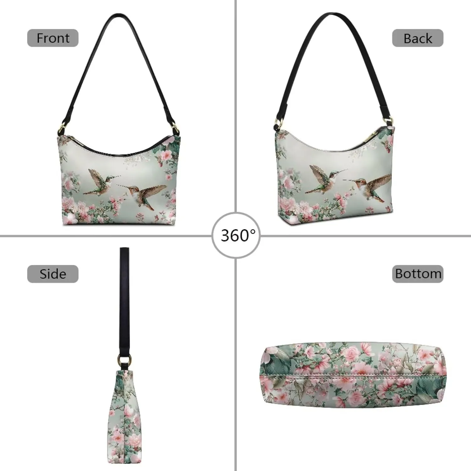 Clutch Tote Handbags Leather Shoulder Purses for Women Lady Crescent Underarm Purse with Inner Pocket