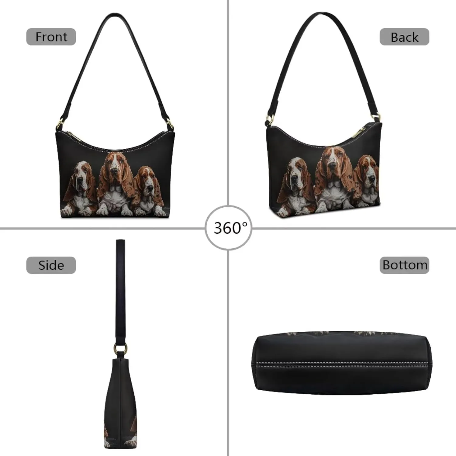 Clutch Tote Handbags Leather Shoulder Purses for Women Lady Crescent Underarm Purse with Inner Pocket