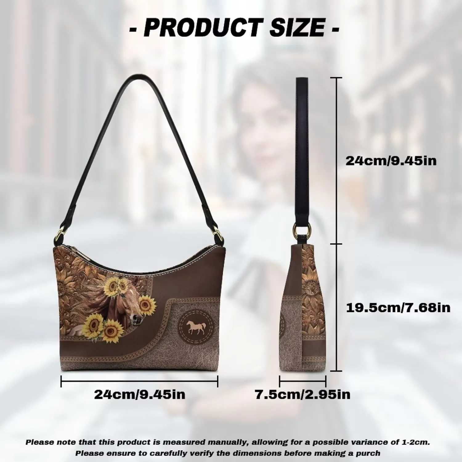 Clutch Tote Handbags Leather Shoulder Purses for Women Lady Crescent Underarm Purse with Inner Pocket