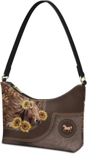 Clutch Tote Handbags Leather Shoulder Purses for Women Lady Crescent Underarm Purse with Inner Pocket
