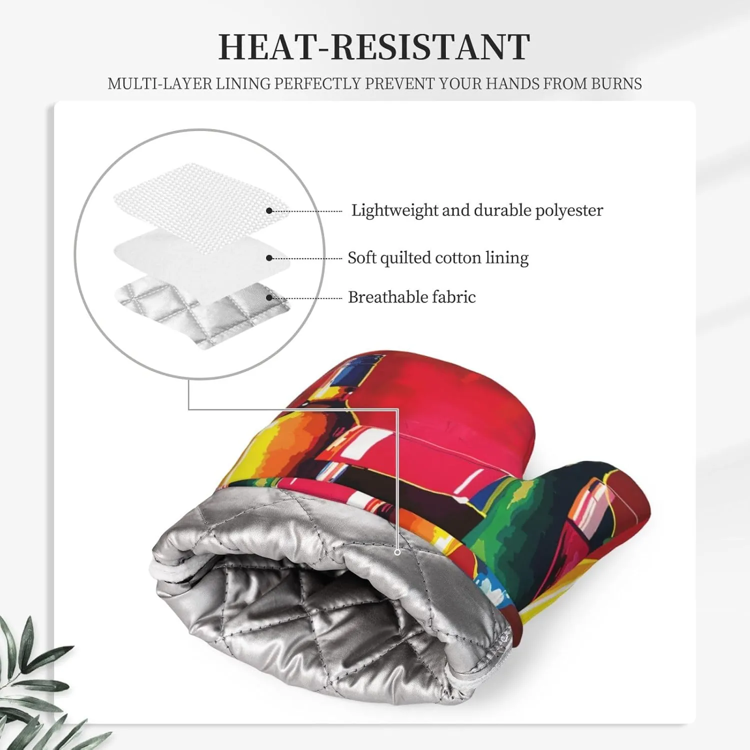 Cocktail Glasses and Wine Bottles Prints Silicone Oven Mitts and Pot Holders Sets of 2 Heat Resistant Kitchen Gloves(Left) and Potholder for Picnic BBQ Cooking Baking