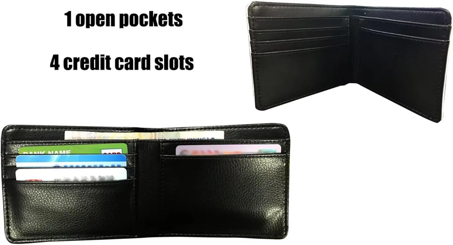 Coldinair Custom Wallet for Teen Boys Personalized Kids Boys Bifold Wallet Purse Leather Credit Card Cash Id Holder Cool Slim Bifold Small Coin Purses