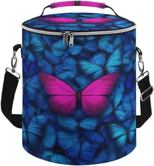 Collapsible Red And Blue Butterfly Insulated Backpack Cooler for Adults, Leak Proof Insulated Cooling Bag for Hiking Picnic Lunch Camping