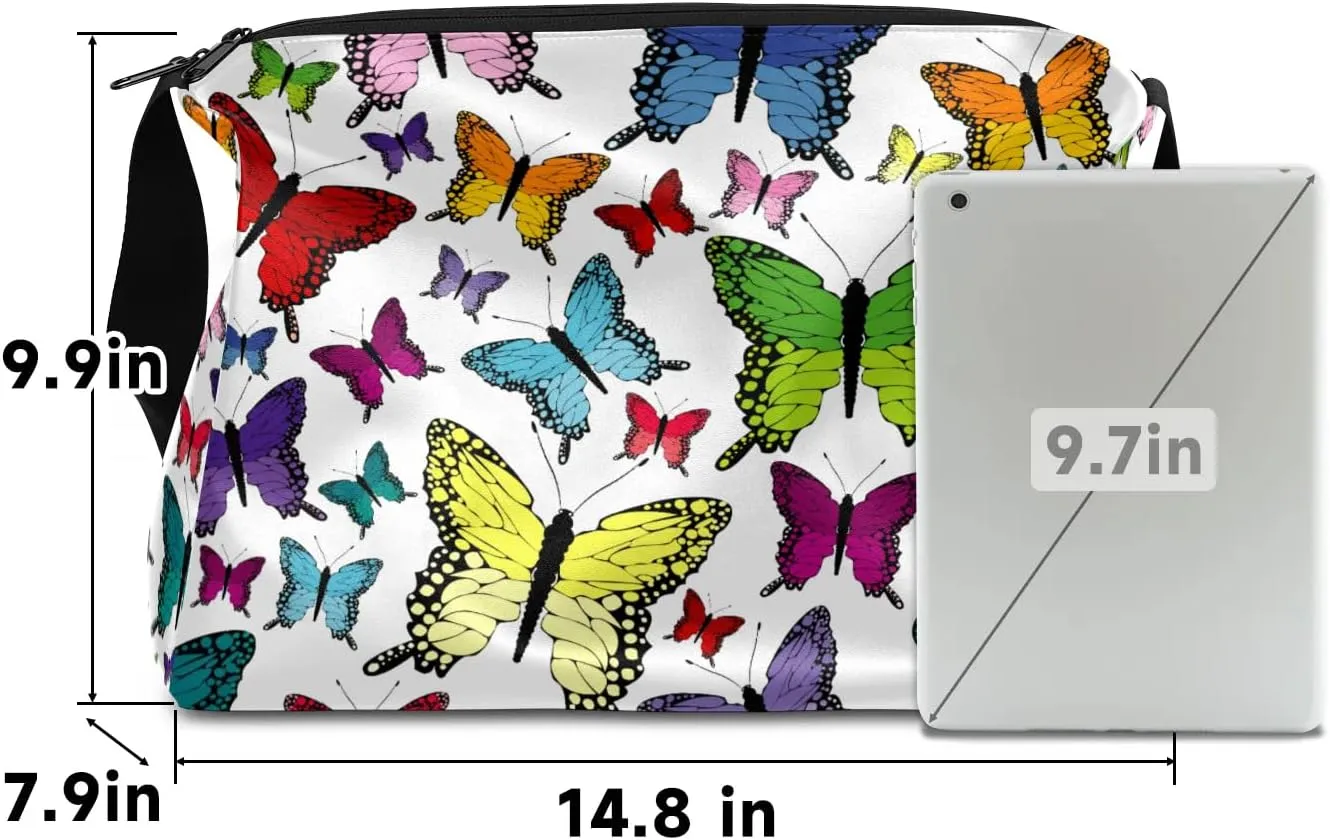 Colored Butterflies Small Gym Bag for Men Women Workout Sport Duffle Bag Waterproof Weekender Overnight Bag