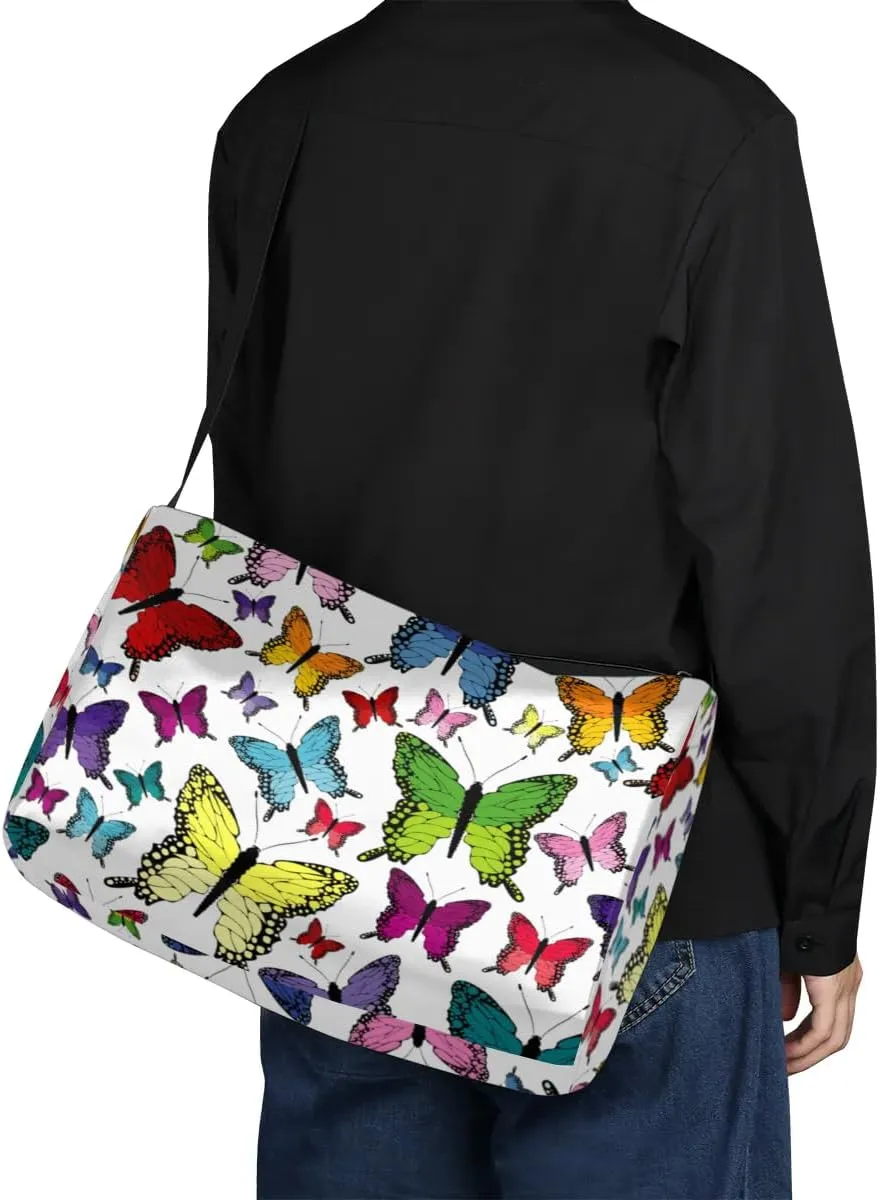Colored Butterflies Small Gym Bag for Men Women Workout Sport Duffle Bag Waterproof Weekender Overnight Bag