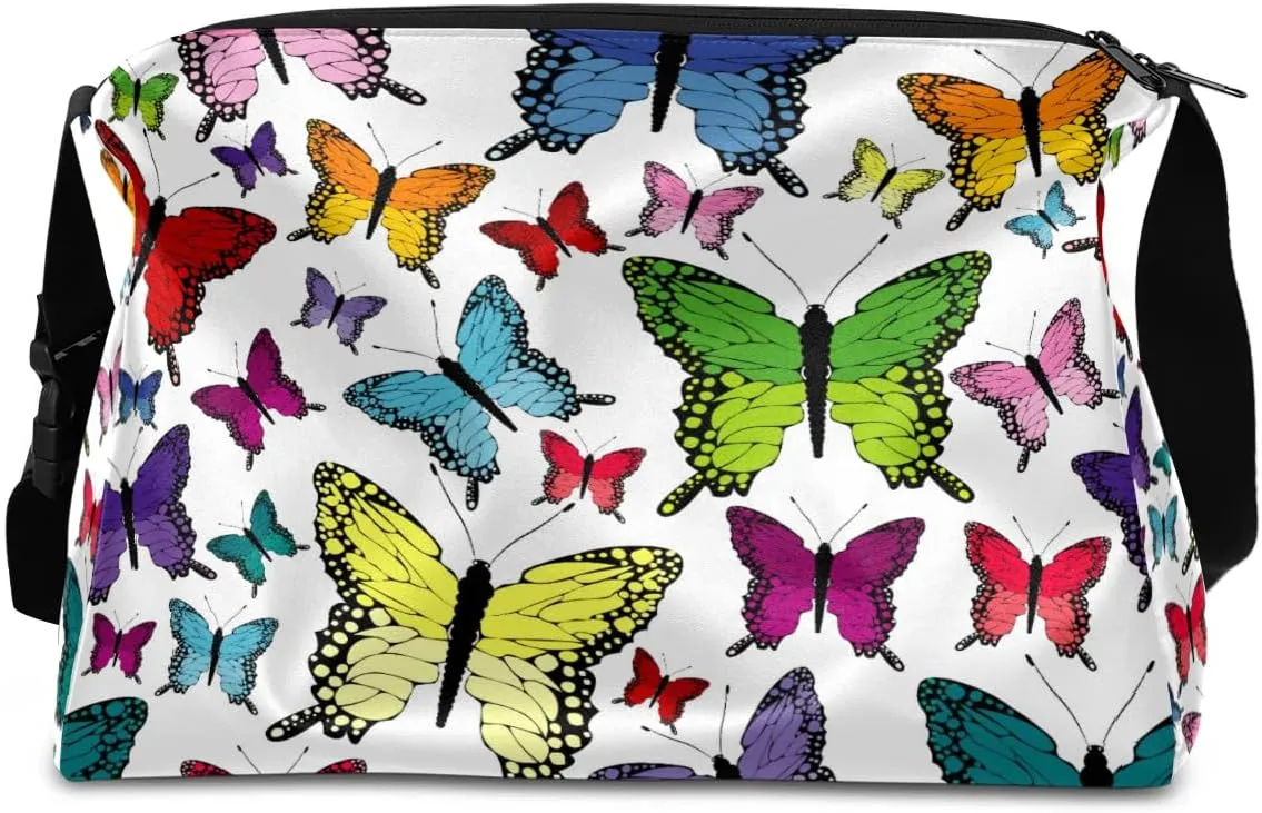 Colored Butterflies Small Gym Bag for Men Women Workout Sport Duffle Bag Waterproof Weekender Overnight Bag