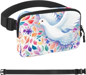 Colored Leaf Flying Pigeon-1733 Belt Bag for Men and Women Fanny Pack,Belt Bag with Adjustable Strap,Fashion Crossbody Everywhere Belt Bag for Travel Outdoors Running Hiking