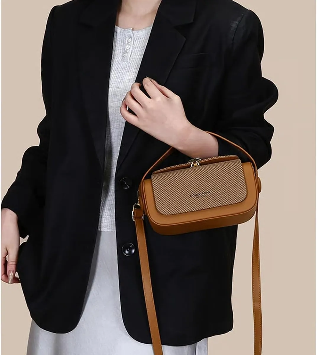 Colorful Fabric Flap Crossbody Bag for Women,Small Elegant Leather Top Handle Purses Mini Shoulder Travel Purse