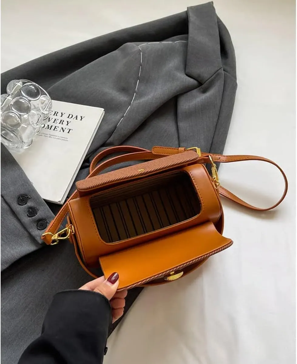 Colorful Fabric Flap Crossbody Bag for Women,Small Elegant Leather Top Handle Purses Mini Shoulder Travel Purse