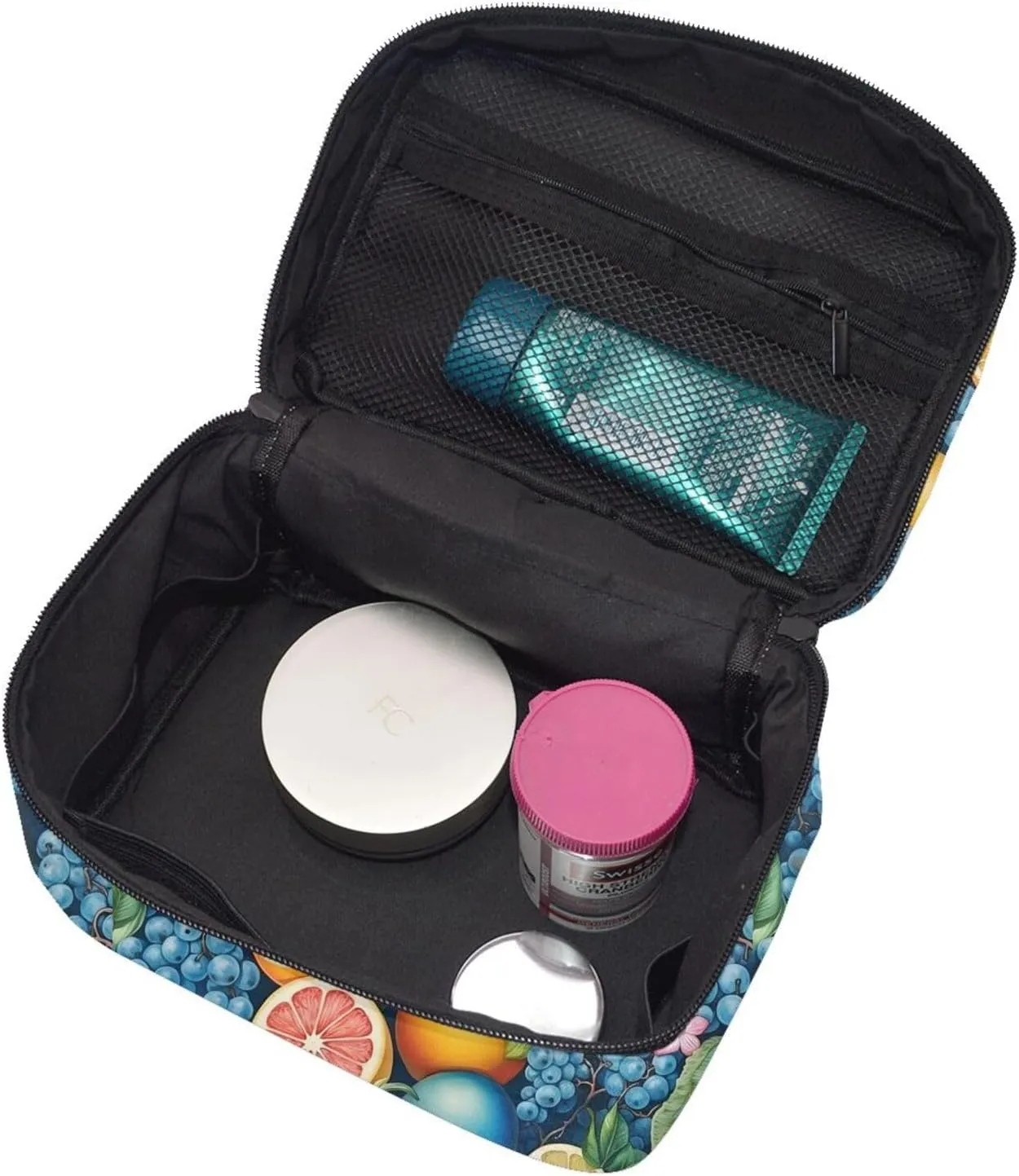Colorful Fruits Makeup Bag for Women Travel Cosmetic Bag Large Makeup Case Portable Toiletry Skincare Organizer Bag