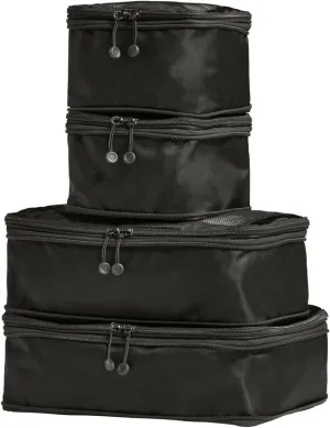 Compression Packing Cubes for Travel, Luggage Organiser for Suitcases or Bags, Travel Accessories, Set of 4, Black