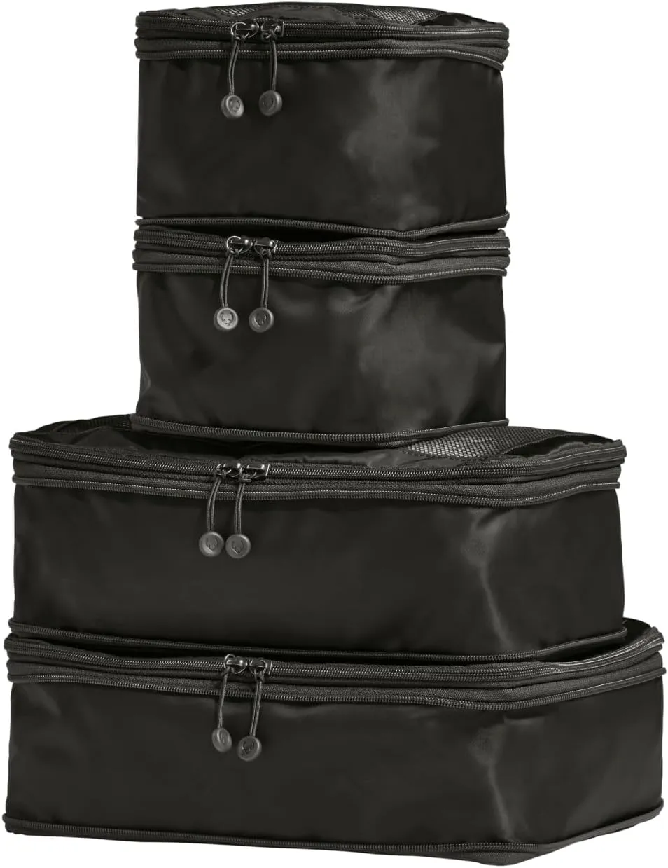 Compression Packing Cubes for Travel, Luggage Organiser for Suitcases or Bags, Travel Accessories, Set of 4, Black