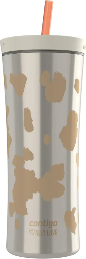 Contigo x Ally Love Shake & Go Tumbler, Autoclose, Blender bottle, protein shaker bottle, 20oz, Oatmilk