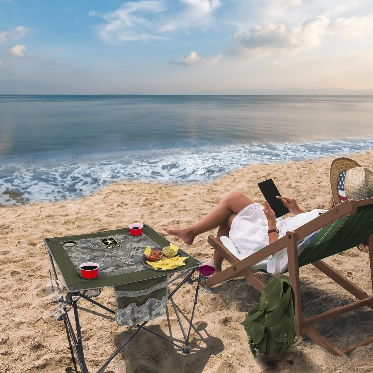 Creative Outdoor Folding Wine Table | Portable | Camping Beach Picnic & Patio