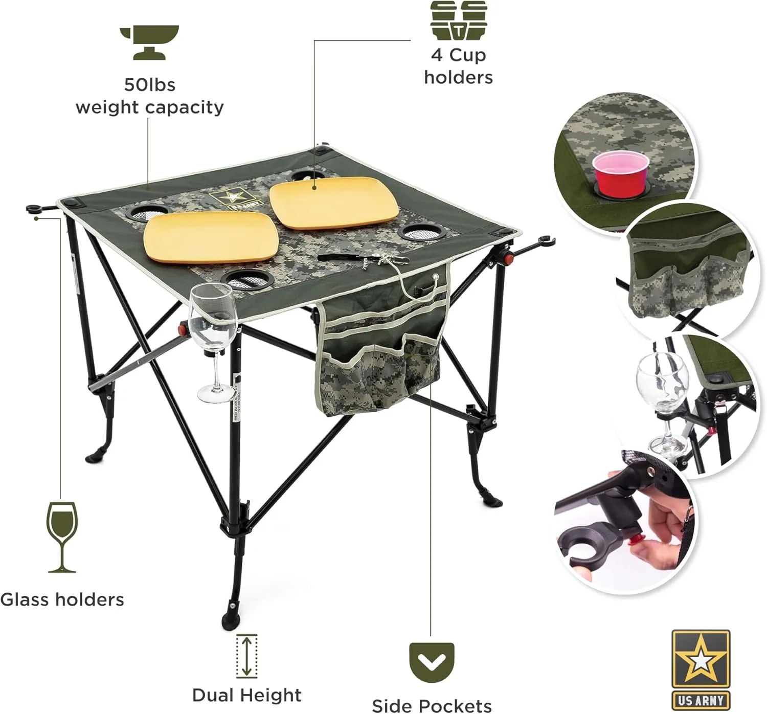 Creative Outdoor Folding Wine Table | Portable | Camping Beach Picnic & Patio