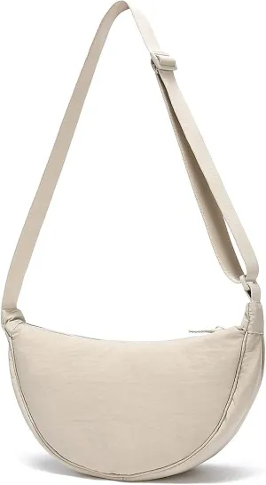 Crescent Bag Nylon Crossbody Bags for Women Men Trendy Lightweight Small Sling Bag Shoulder Purses Dumpling Bag