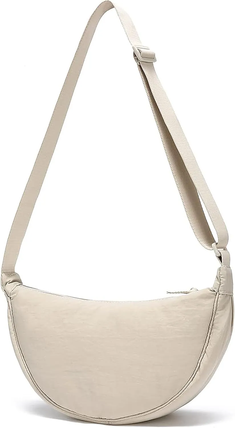 Crescent Bag Nylon Crossbody Bags for Women Men Trendy Lightweight Small Sling Bag Shoulder Purses Dumpling Bag