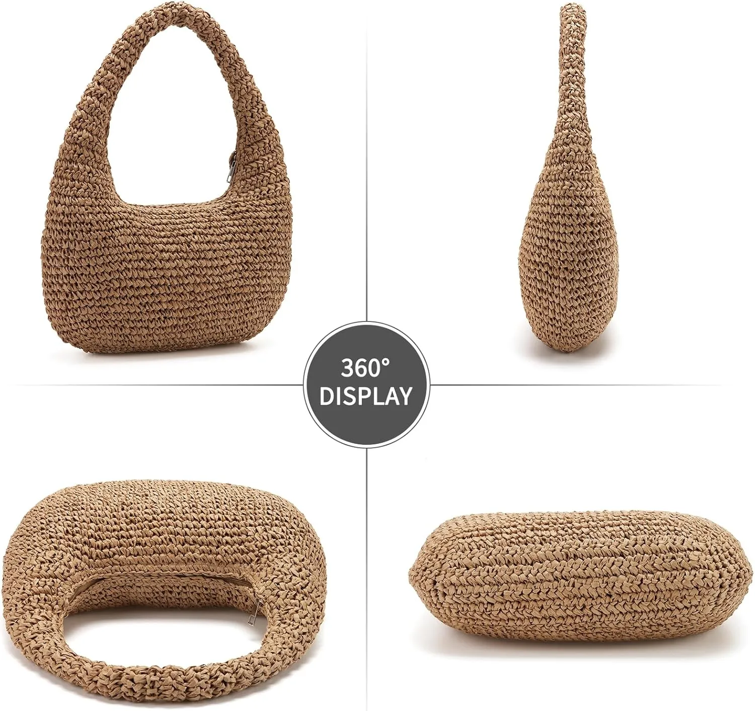 Crescent purse and dumpling bag for women