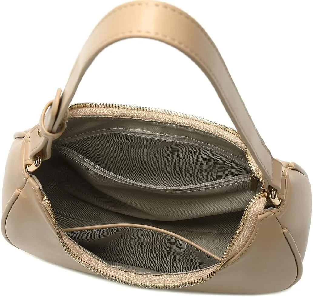 Crescent Shoulder Bags for Women Cute Hobo Tote Handbag Under the Arm Purses Mini Clutch Purse with Zipper Closure