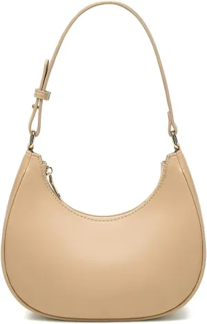 Crescent Shoulder Bags for Women Cute Hobo Tote Handbag Under the Arm Purses Mini Clutch Purse with Zipper Closure