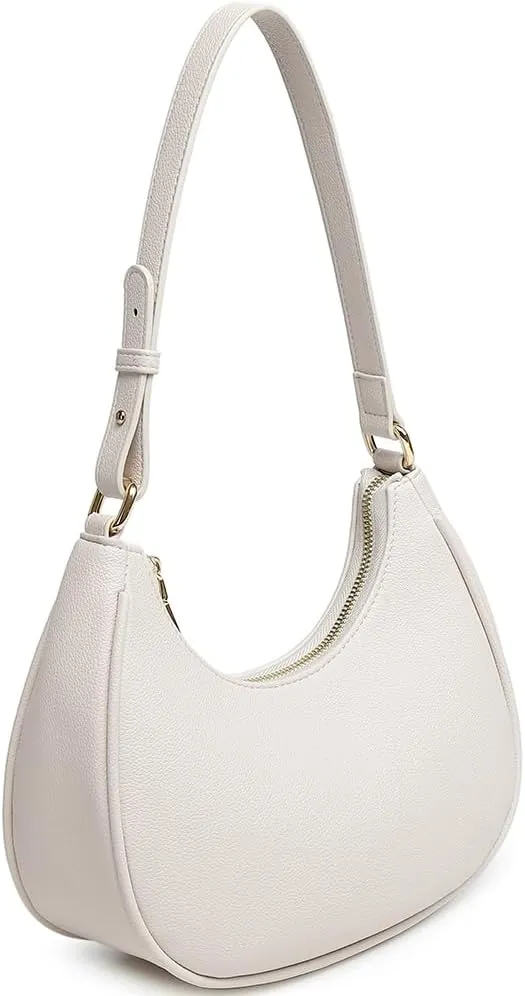 Crescent Shoulder Bags for Women Cute Hobo Tote Handbag Under the Arm Purses Mini Clutch Purse with Zipper Closure
