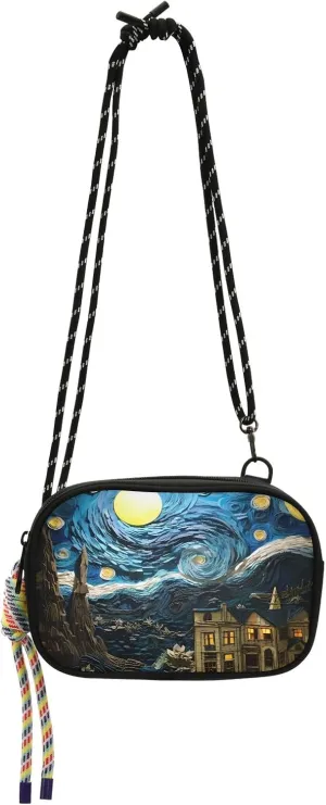 Crossbody Bag Colorful Impressionist Night Sky Landscape Phone Purse Small Handbag