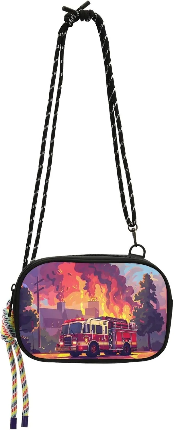 Crossbody Bag Fire Department Van Phone Purse Small Handbag