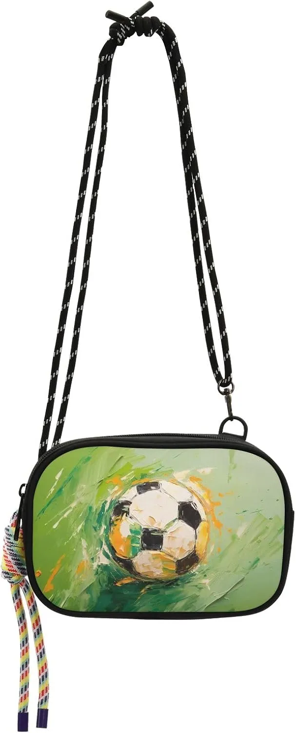 Crossbody Bag Football on The Grass Phone Purse Small Handbag