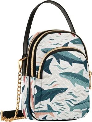 Crossbody Bag for Women, Colored Shakes Phone Purse Detachable Chain Bag Shoulder Handbag Wallet