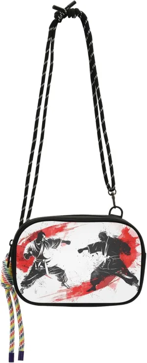 Crossbody Bag Two Karate Master Battling Phone Purse Small Handbag