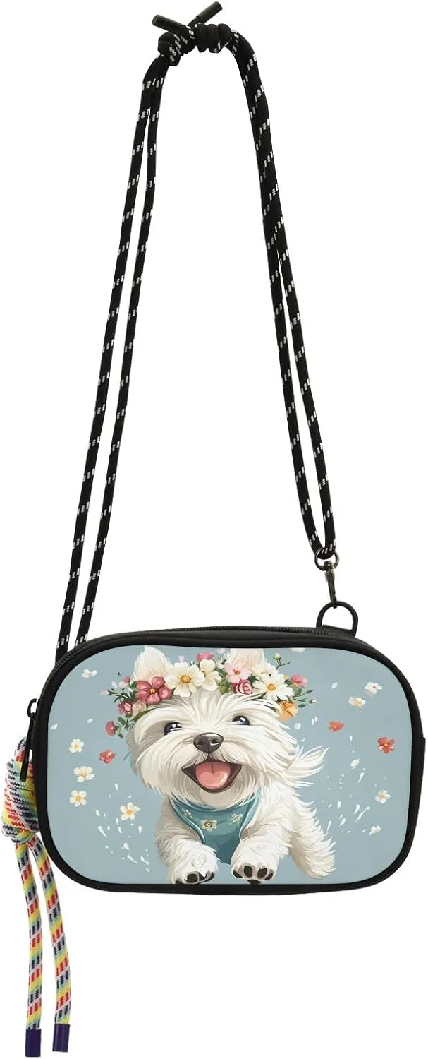 Crossbody Bag West Highland White Terrier Dog Running Phone Purse Small Handbag
