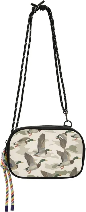 Crossbody Bag Wild Duck on Camouflage Background Phone Purse Small Handbag