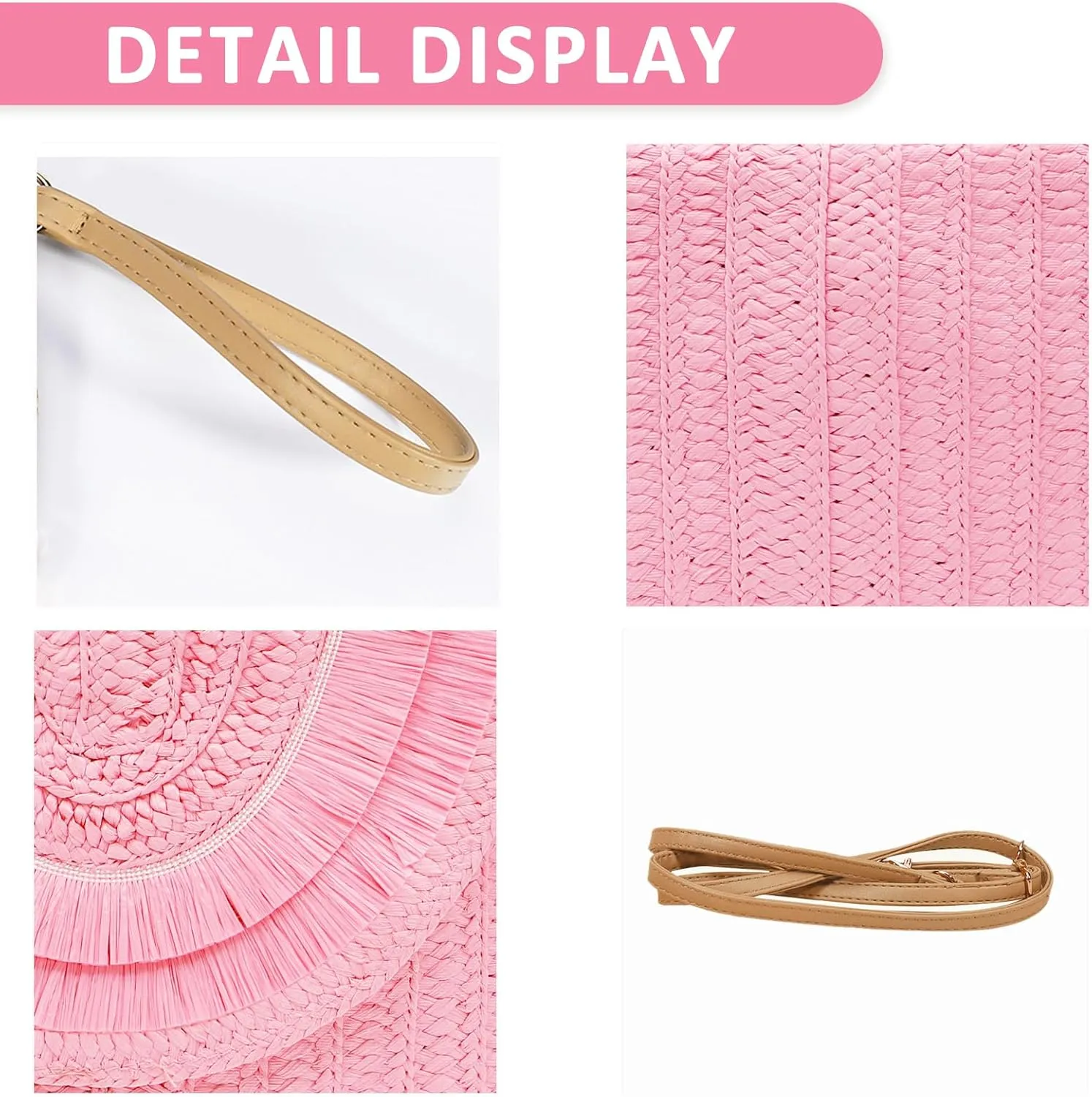 Crossbody Bags for Women, Straw Clutch Purses, Bohemian Handmade Woven Envelope Package, Tassel Handbags for Women