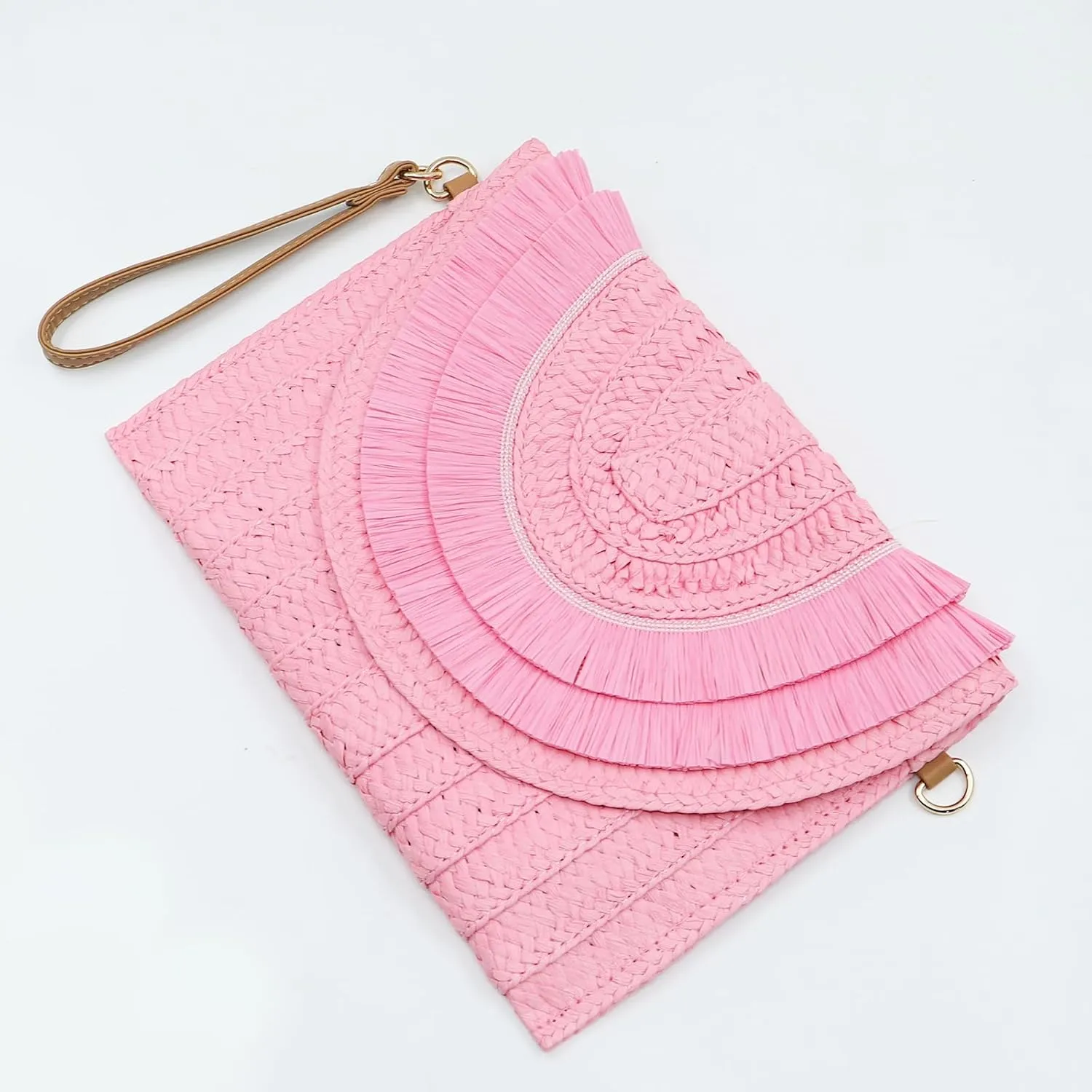 Crossbody Bags for Women, Straw Clutch Purses, Bohemian Handmade Woven Envelope Package, Tassel Handbags for Women